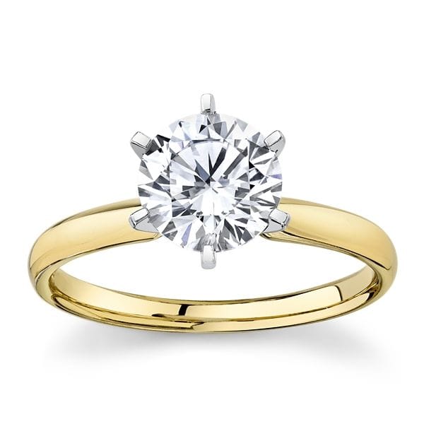 14k Yellow Gold and 14k White Gold Engagement Ring Setting