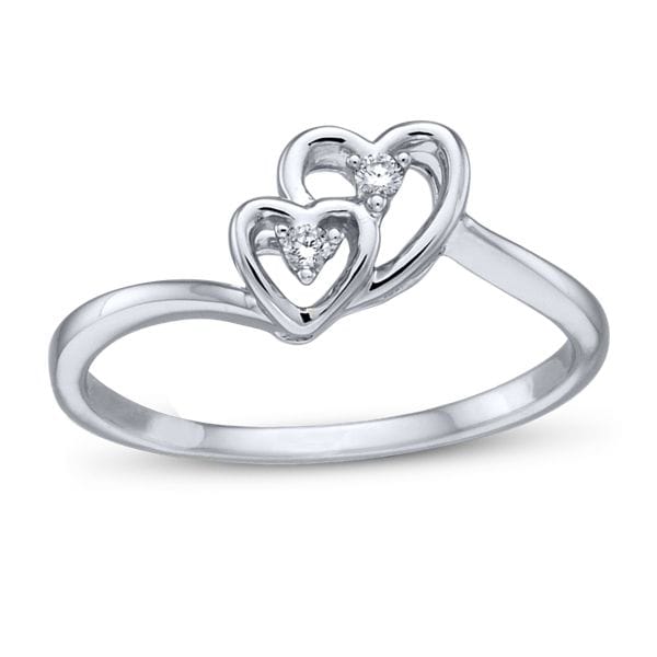 Cherish 10k White Gold Promise Ring .02 ct. tw.
