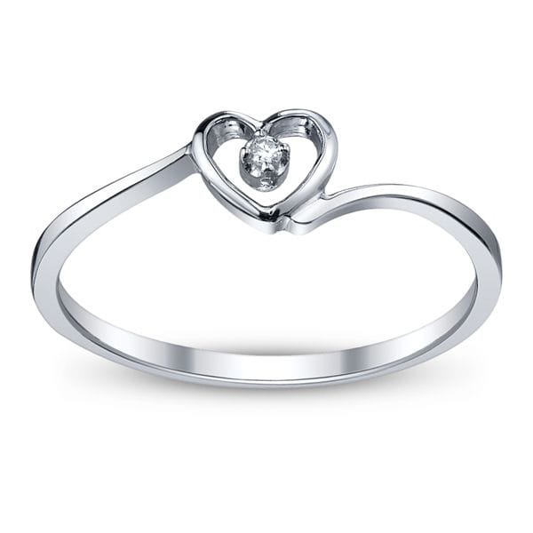 Cherish 10k White Gold Promise Ring .01 ct. tw.