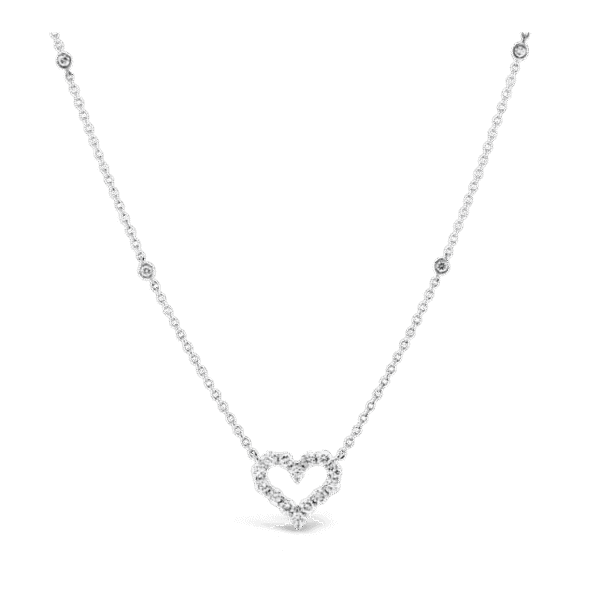 14k White Gold Heart Pendant 1/2 ct. tw.