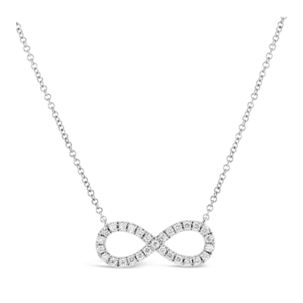 14k White Gold Infinity Pendant 1/4 ct. tw.