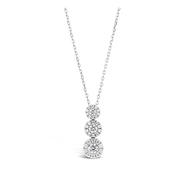 14k White Gold Three Stone Pendant 1/2 ct. tw.