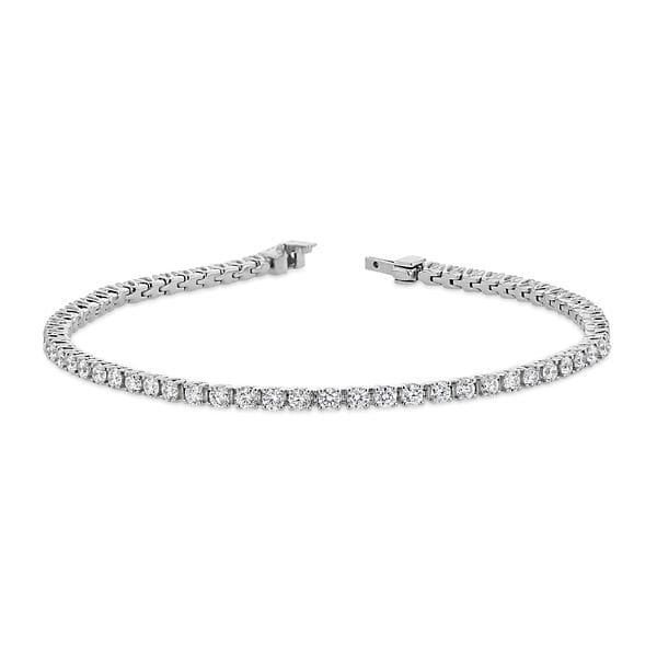 14k White Gold Tennis Bracelet with Round Diamonds 3 ct. tw.