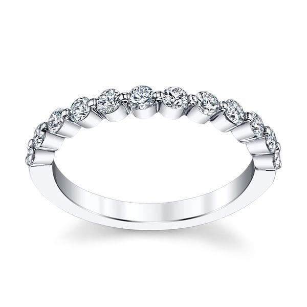 Henri Daussi 14k White Gold Diamond Wedding Band 3/8 ct. tw.