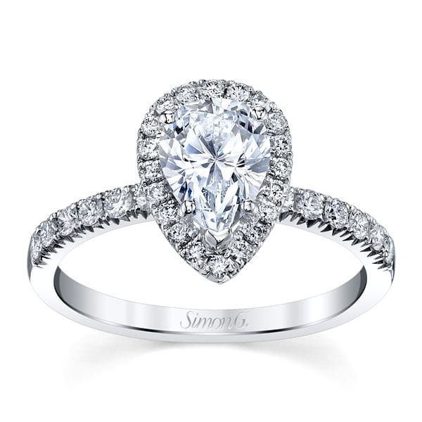 Simon G. 18k White Gold Diamond Engagement Ring Setting 3/8 ct. tw.