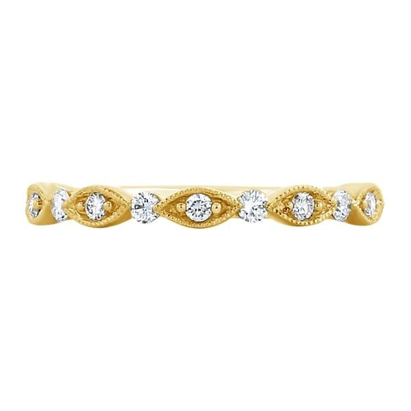 Henri Daussi 14k Yellow Gold Diamond Wedding Band 1/6 ct. tw.