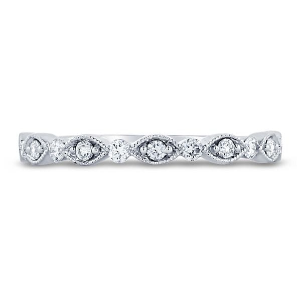 Henri Daussi 18k White Gold Diamond Wedding Band 1/6 ct. tw.