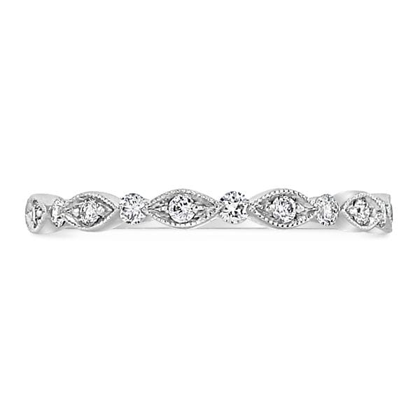 Henri Daussi 18k White Gold Diamond Wedding Band 1/6 ct. tw.