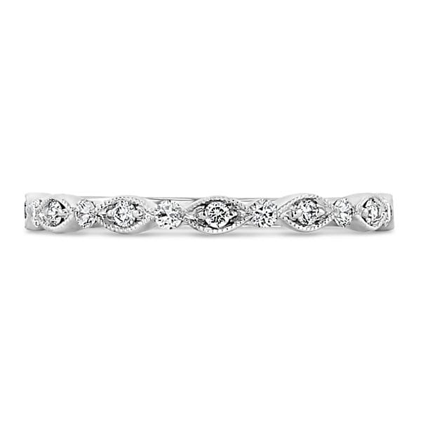 Henri Daussi 18k White Gold Diamond Wedding Band 1/5 ct. tw.