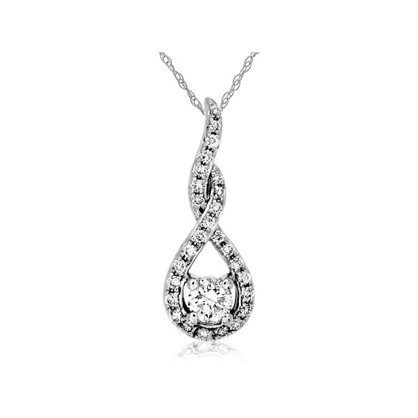 14k White Gold Pendant 1/5 ct. tw.