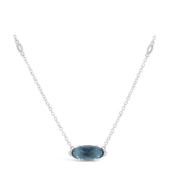 Tacori Jewelry Sterling Silver London Blue Topaz Pendant .02 ct. tw.