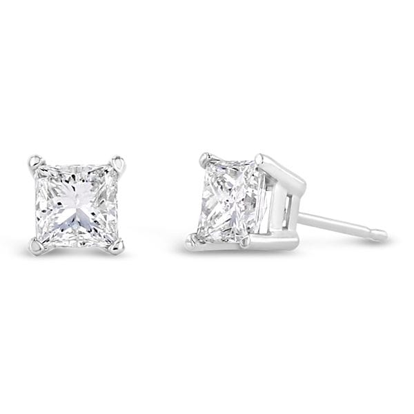 14k White Gold Solitaire Earrings 1 1/3 ct. tw.