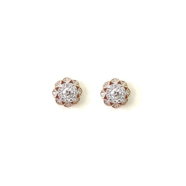 14k Yellow Gold and 14k White Earrings 1 ct. tw.