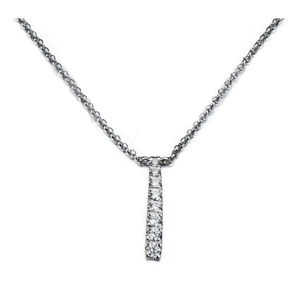 14k White Gold Necklace 1/10 ct. tw.