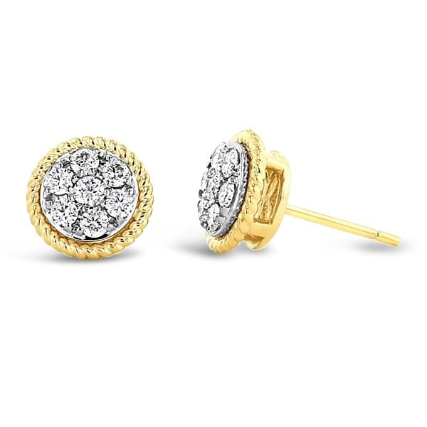 14k Yellow Gold and 14k White Earrings 1/2 ct. tw.