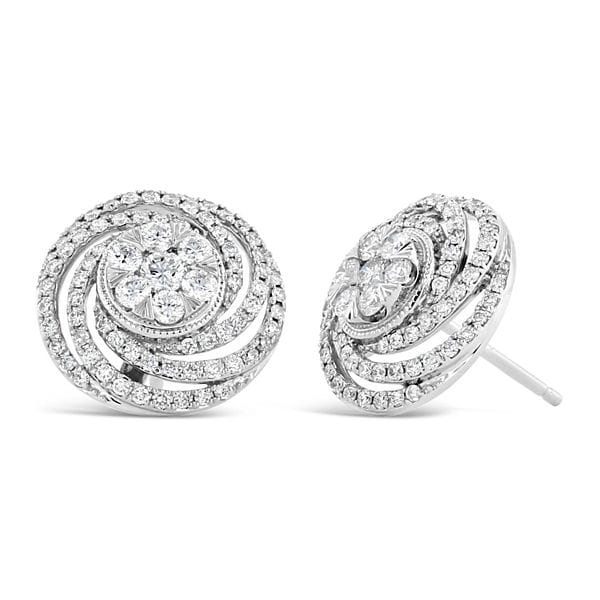 14k White Gold Earrings 3/4 ct. tw.