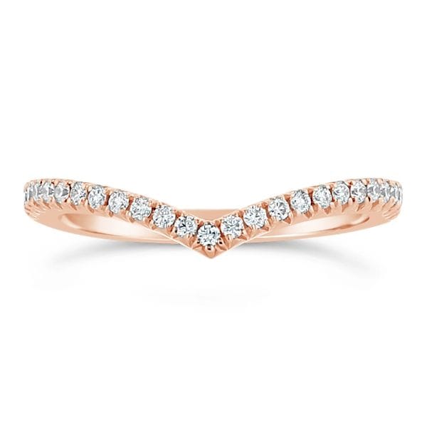 Henri Daussi 14k Rose Gold Diamond Wedding Band 1/5 ct. tw.