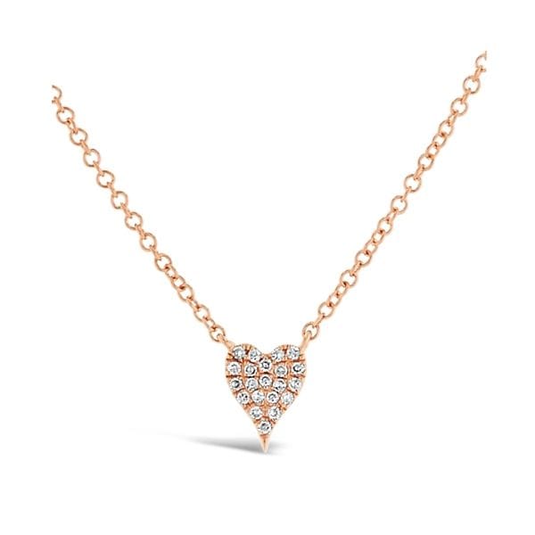 Shy Creation 14k Rose Gold Heart Pendant .05 ct. tw.