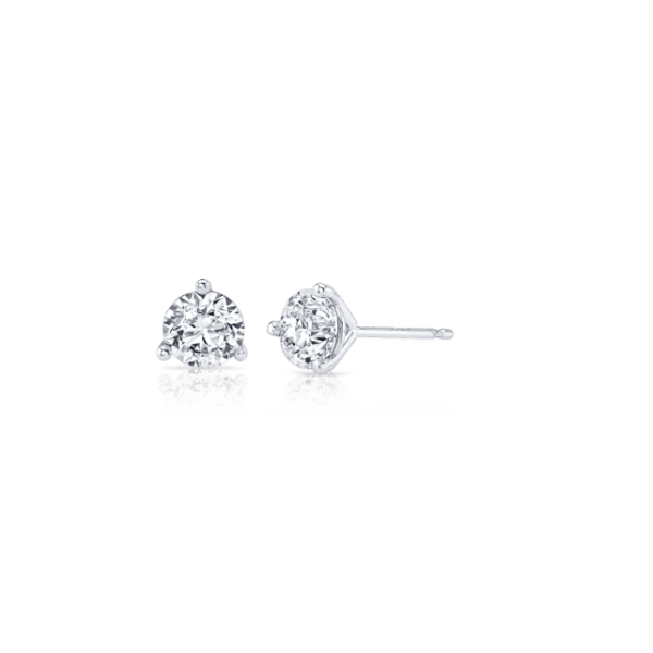 14k White Gold Solitaire Earrings 1 1/3 ct. tw.