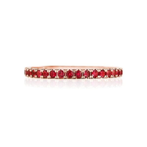 Tacori 18k Rose Gold Ruby Diamond Wedding Band