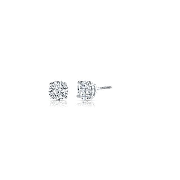 14k White Gold Solitaire Earrings 2 ct. tw.