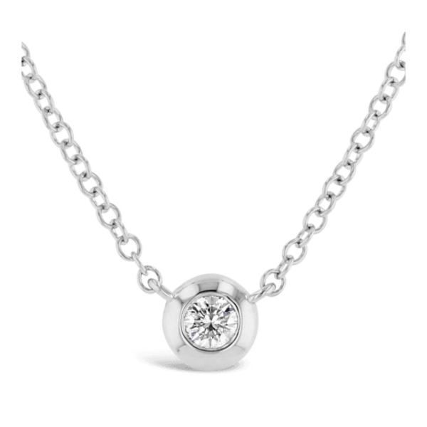 Shy Creation 14k White Gold Bezel Set Diamond Pendant .04 ct. tw.