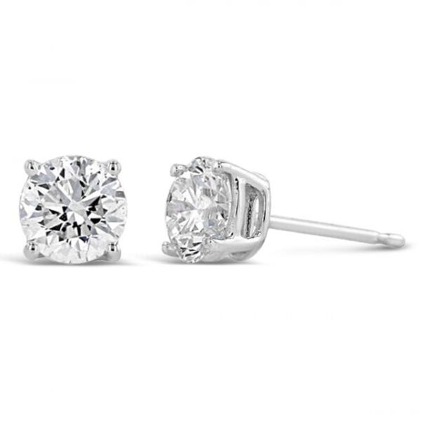 14k White Gold Solitaire Earrings 1 1/2 ct. tw.