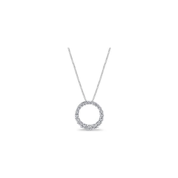 14Kt White Gold Circle Pendant 1/4 ct. tw.
