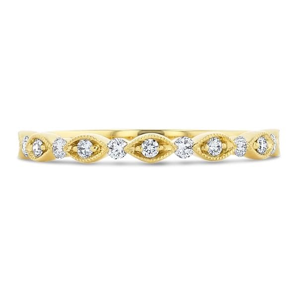 Henri Daussi 18k Yellow Gold Diamond Wedding Band 1/5 ct. tw.