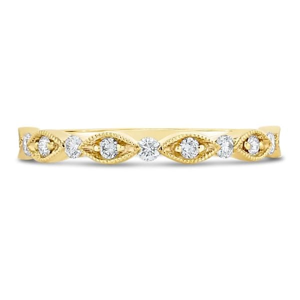 Henri Daussi 18k Yellow Gold Diamond Wedding Band 1/6 ct. tw.