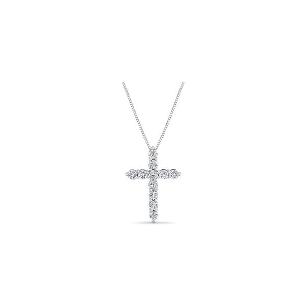 Eternalle Lab-Grown 14k White Gold Cross Pendant 1 1/2 ct. tw.