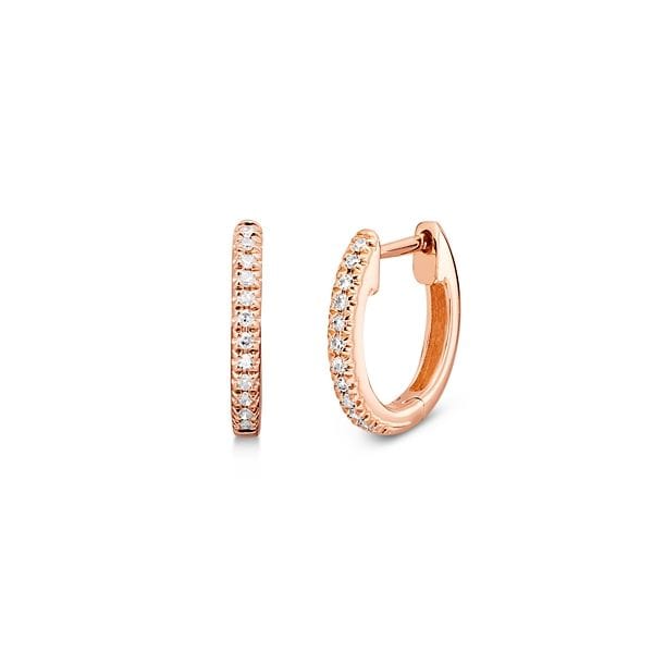 Shy Creation 14k Rose Gold Earrings 0.05 ct. tw.
