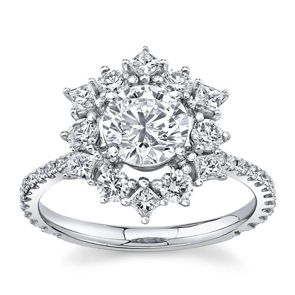 Simon G. 18k White Gold Diamond Engagement Ring Setting 7/8 ct. tw.