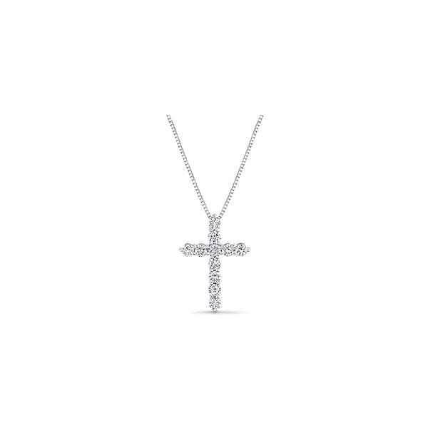 Eternalle Lab-Grown 14Kt White Gold Cross Pendant 1 ct. tw.