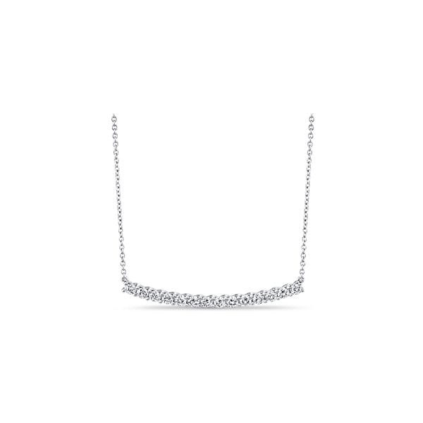 Memoire 18k White Gold Diamond Bar Necklace 1 ct. tw.