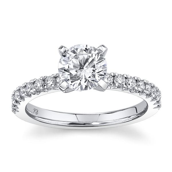 RB Signature 14k White Gold Diamond Engagement Ring Setting 1/4 ct. tw.