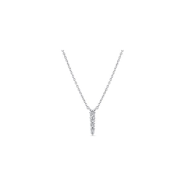 Memoire 18k White Gold 5-Stone Diamond Pendant 1/4 ct. tw.