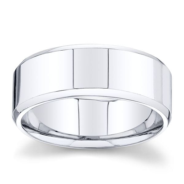 Novell 14k White Gold 8 mm Wedding Band