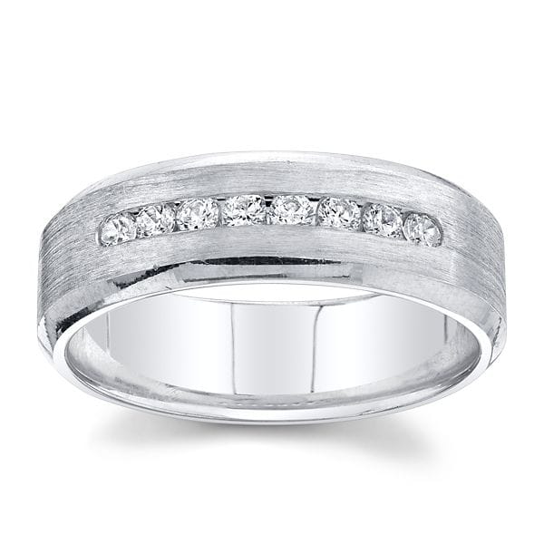 Novell 14k White Gold 7 mm Wedding Band 1/3 ct. tw.