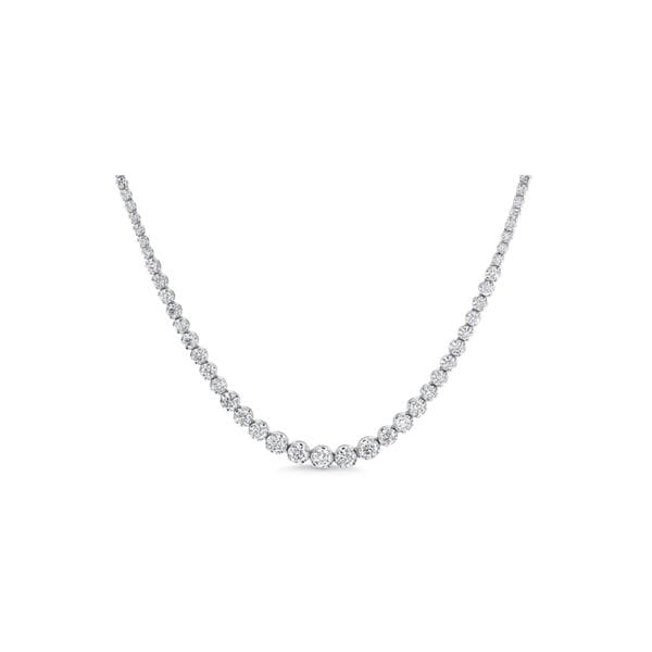 14k White Gold Graduating Riviera Tennis Necklace 2 1/2 ct. tw.