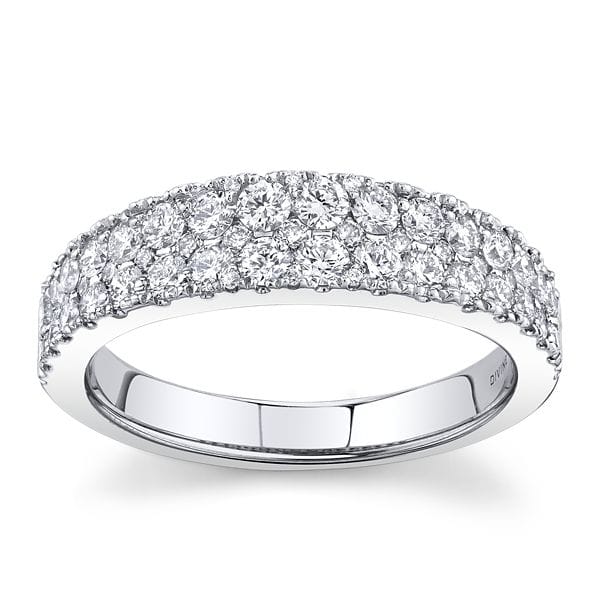 Divine 14k White Gold Diamond Wedding Band 3/4 ct. tw.