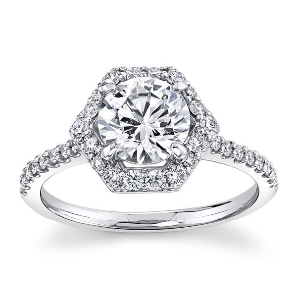 Love Earth 14k White Gold Diamond Engagement Ring Setting 3/8 ct. tw.