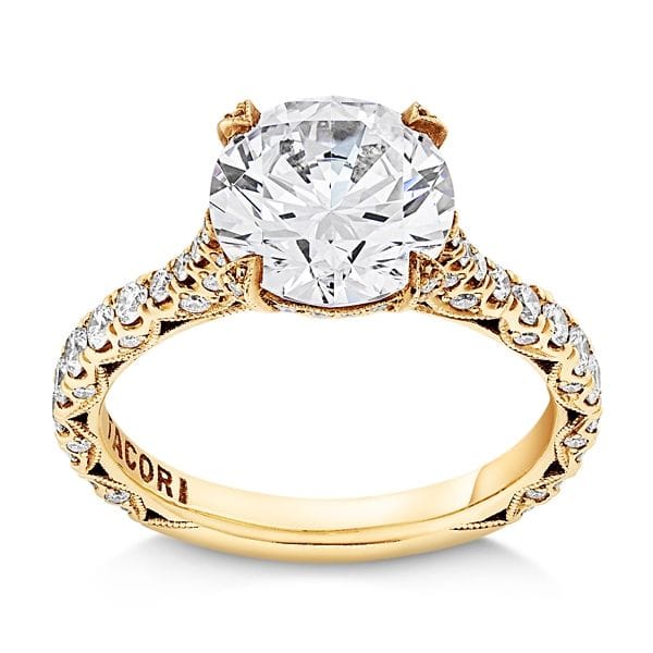 Tacori 18k Yellow Gold Diamond Engagement Ring Setting 3/4 ct. tw.