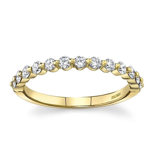 Henri Daussi 18k Yellow Gold Diamond Wedding Band 3/8 ct. tw.