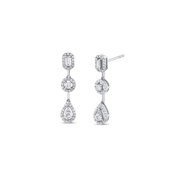14k White Gold Earrings 3/8 ct. tw.