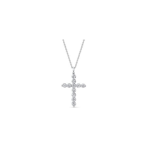 Memoire 18k White Gold Cross Pendant 1 ct. tw.