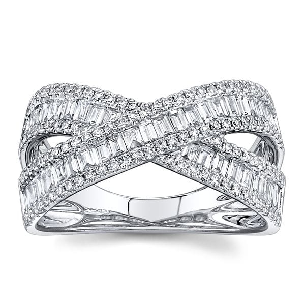 Shy Creation 14k White Gold Diamond Wedding Band 1 ct. tw.