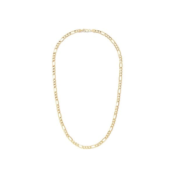 14k Yellow Gold 24" Concave Open Figaro Chain
