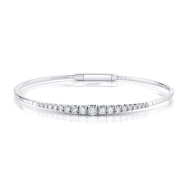 14k White Gold and Titanium Bracelet 7/8 ct. tw.