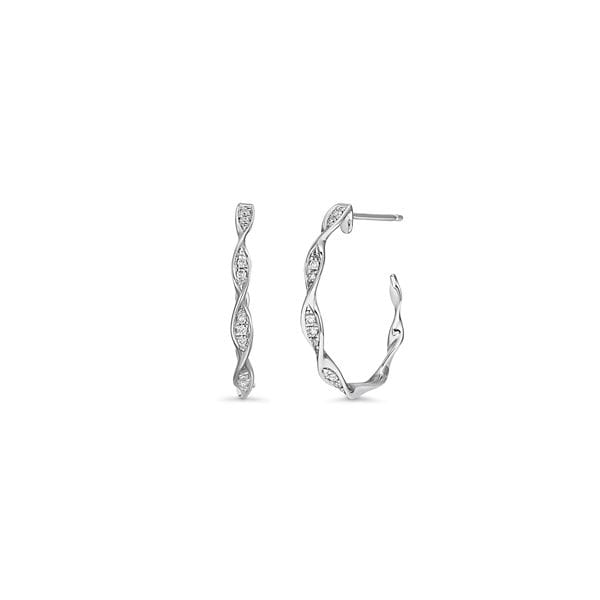 14k White Gold Earrings 1/8 ct. tw.